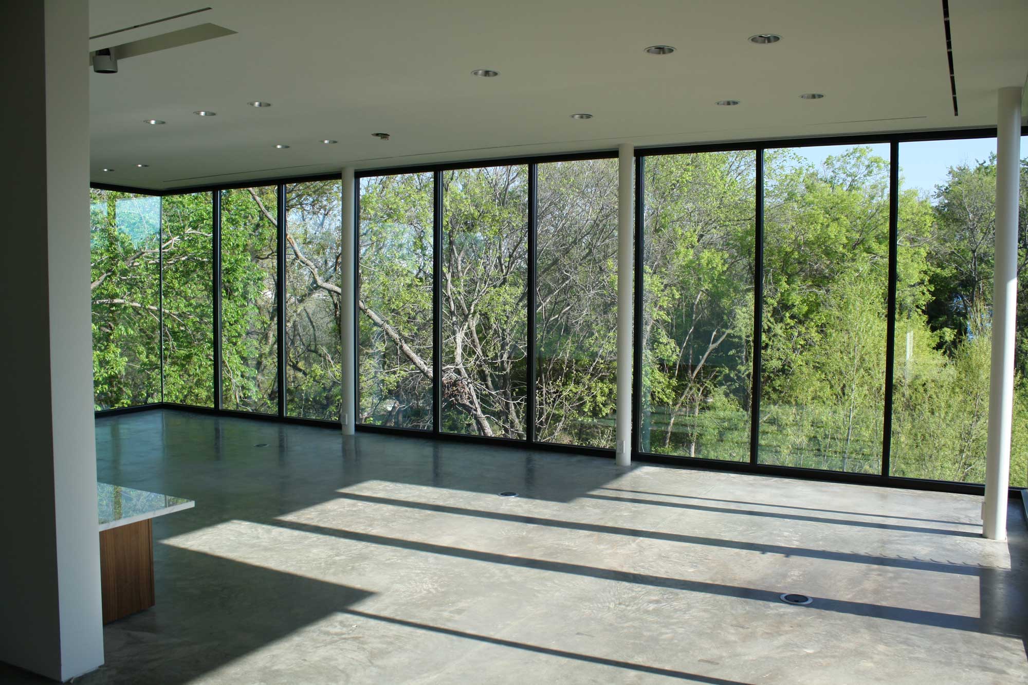 Floor to ceiling architectural glass windows