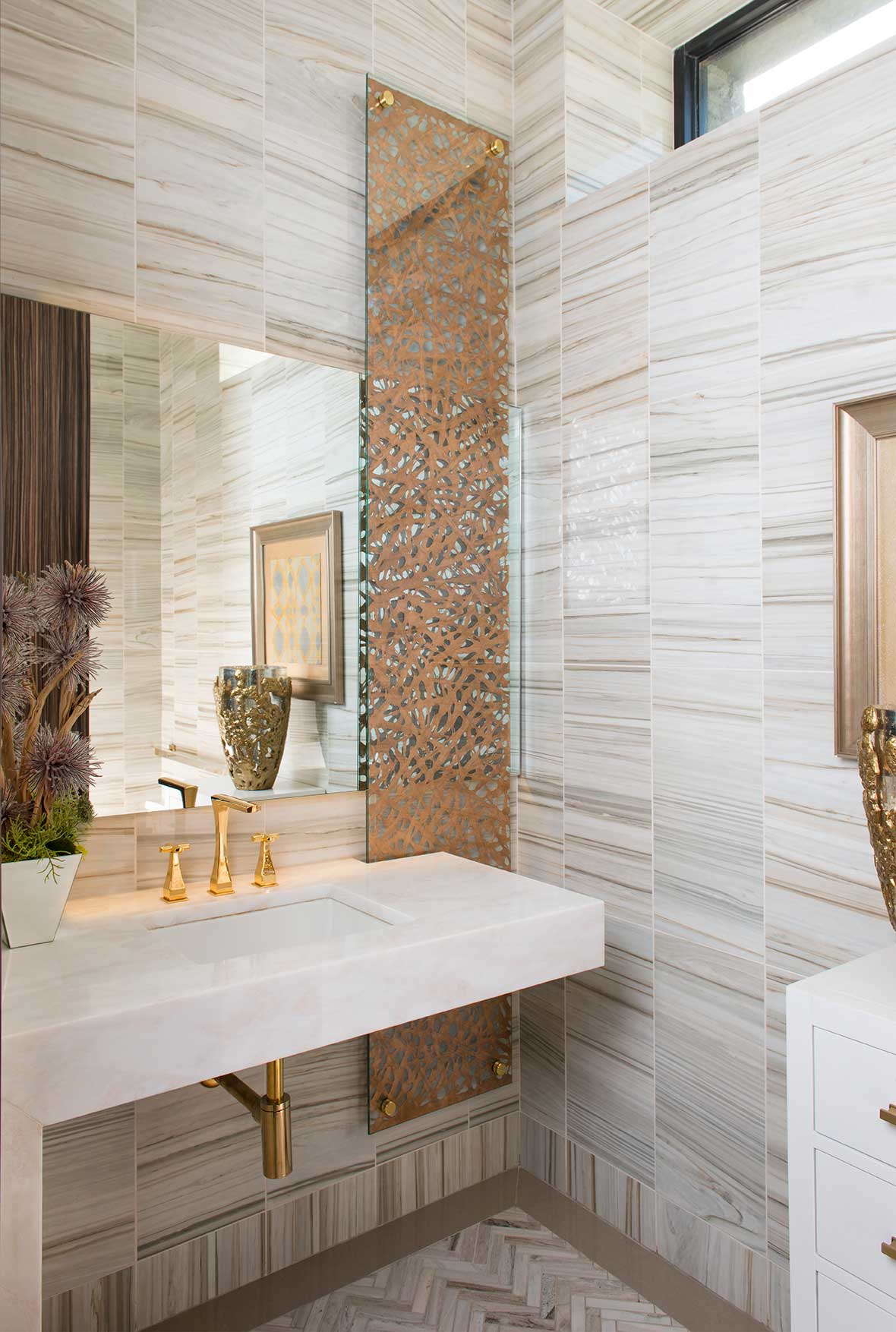 Art Glass Bathroom Vanit Decor - Light Bathroom Tile