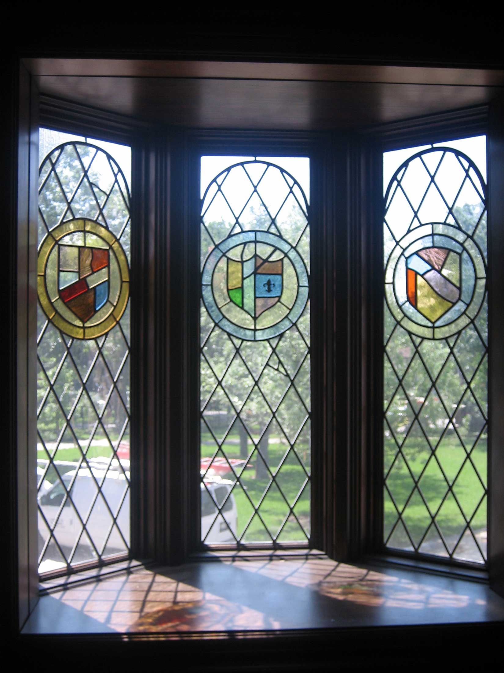 Stained glass bay window