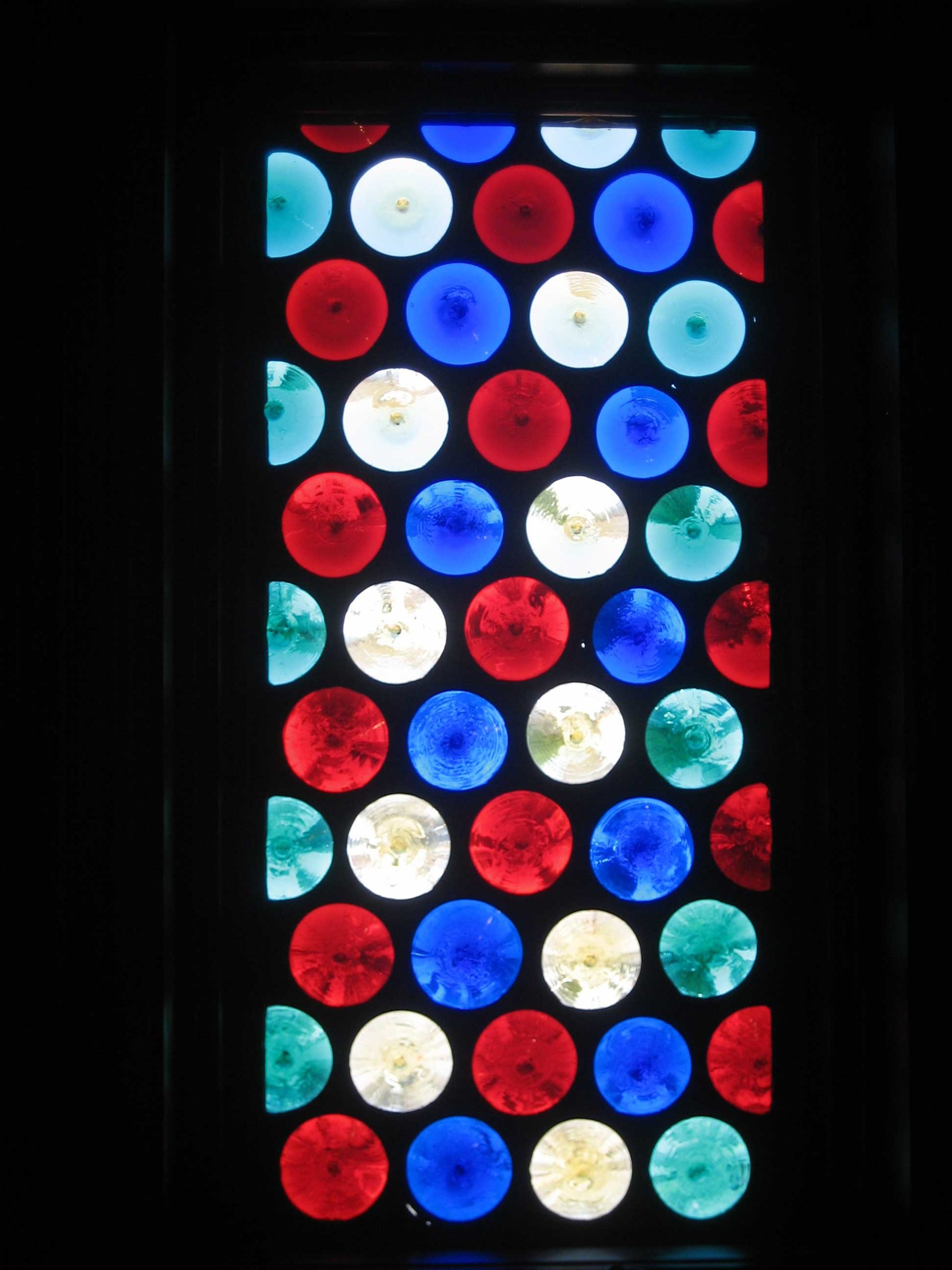 ARt Glass Window with multi-colored circles